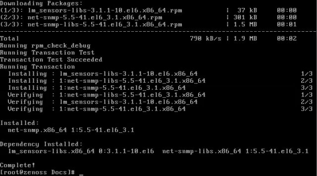 80. Instalacion completa de  depedencia de Zenoss 4.2(net-snmp) desde repositorios base del sistema
