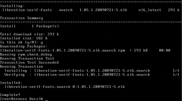 91. Instalacion completa de depedencia de Zenoss 4.2(liberation-serif-fonts) desde repositorios base del sistema